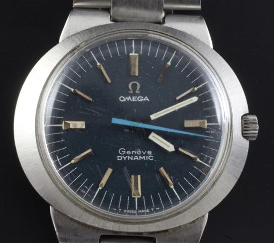 A gentlemans 1970s stainless steel Omega Dynamic manual wind wrist watch,